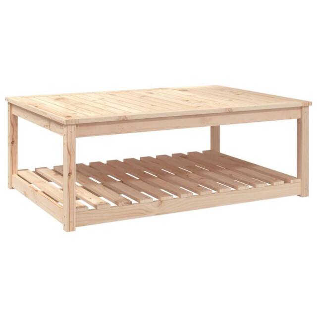 Berkfield Home Garden Table 121x82.5x45 cm Solid Wood Pine in Light Tan - image 1