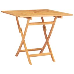 Berkfield Home Folding Garden Table 85x85x76 cm Solid Teak Wood in Brown - Size: 85 x 85 x 76 cm - thumbnail 2