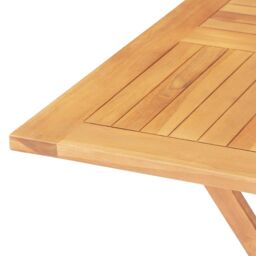 Berkfield Home Folding Garden Table 85x85x76 cm Solid Teak Wood in Brown - Size: 85 x 85 x 76 cm - thumbnail 6