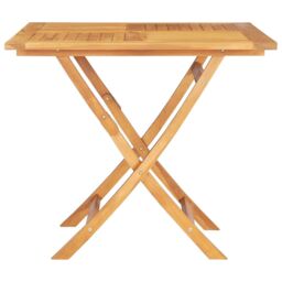 Berkfield Home Folding Garden Table 85x85x76 cm Solid Teak Wood in Brown - Size: 85 x 85 x 76 cm - thumbnail 4