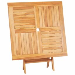 Berkfield Home Folding Garden Table 85x85x76 cm Solid Teak Wood in Brown - Size: 85 x 85 x 76 cm - thumbnail 5