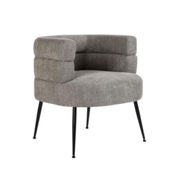 Home Source Barrel Boucle Teddy Fur Accent Chair Modern Home Living Seating in Light Grey - thumbnail 9