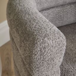 Home Source Barrel Boucle Teddy Fur Accent Chair Modern Home Living Seating in Light Grey - thumbnail 7