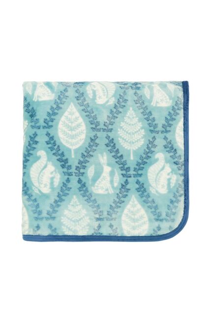 Helena Springfield 'Woodland Trellis' Fleece Blanket in Blue - Size: 140 cm x 180 cm - image 1