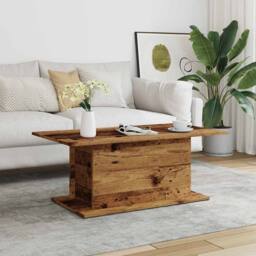 Berkfield Home Durable Coffee Table Old Wood 102x55.5x40 cm Engineered Wood in Brown - thumbnail 1