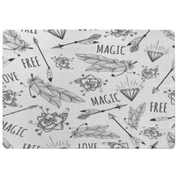 Benjamin Tate Design Tribal Feathers Arrows & Diamonds Rug in Natural - Size: Large - thumbnail 1