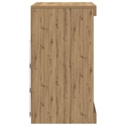 Berkfield Home Sideboard with LED Lights Artisan Oak 60, 5x37x67 cm in Brown - Size: 5 x 37 x 67 cm - thumbnail 6