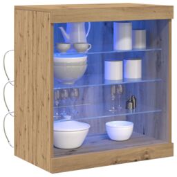 Berkfield Home Sideboard with LED Lights Artisan Oak 60, 5x37x67 cm in Brown - Size: 5 x 37 x 67 cm - thumbnail 3