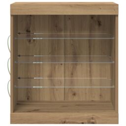Berkfield Home Sideboard with LED Lights Artisan Oak 60, 5x37x67 cm in Brown - Size: 5 x 37 x 67 cm - thumbnail 5