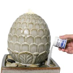 Primrose Grey Pineapple Ceramic Water Feature Fountain Cascade Lights H86cm - thumbnail 2