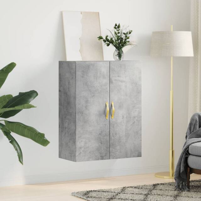 Berkfield Home Wall Mounted Cabinet Concrete Grey 69.5x34x90 cm - image 1