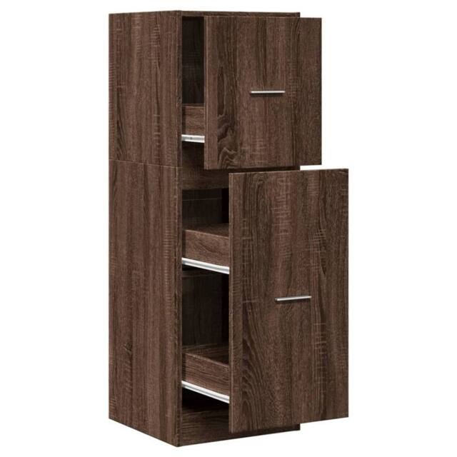 Berkfield Home Apothecary Cabinet Brown Oak 40x41x118 cm Engineered Wood - Size: 40 x 41 x 118 cm - image 1