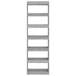 Berkfield Home Book Cabinet/Room Divider Grey Sonoma 60x30x198 cm - Size: 60 x 30 x 198 cm - thumbnail 5