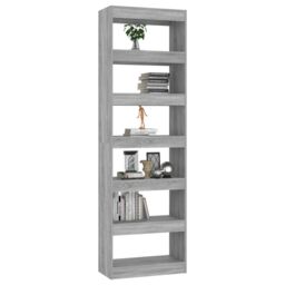 Berkfield Home Book Cabinet/Room Divider Grey Sonoma 60x30x198 cm - Size: 60 x 30 x 198 cm - thumbnail 4