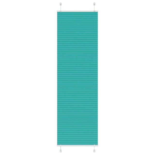 Berkfield Home Pleated Blind Petrol Green 55x200 cm Fabric Width 54.4 cm Polyester - image 1