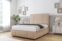 "Comfort Beds Arya Plush Divan Set No Drawers-26"" Headboard-Footboard in Stone - Size: Small Single" - thumbnail 2