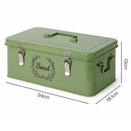 Toque Seed Box, 4-Compartment Storage Box, Metal Seed Organiser, Dark Green - thumbnail 4