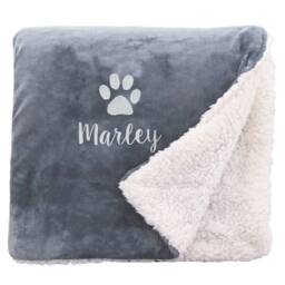 Duncan Stewart Personalised Sherpa Fleece Dog Blanket in Grey - thumbnail 2