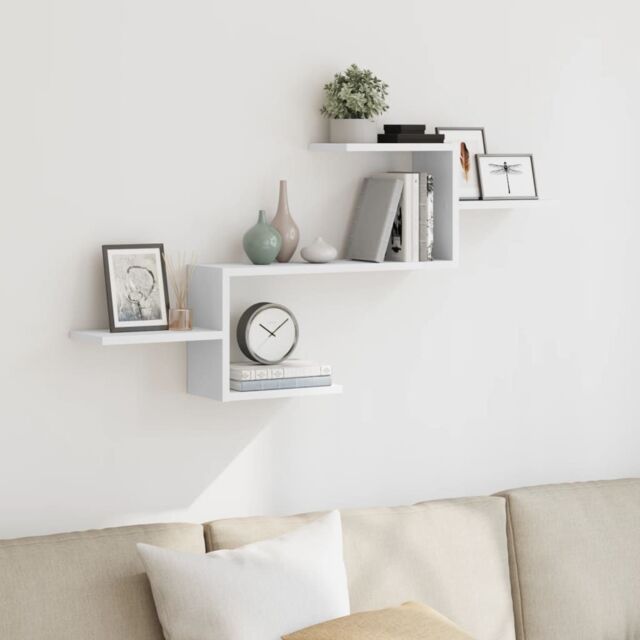 Berkfield Home Wall Shelf White 104x15x49 cm Engineered Wood - Size: 104 x 15 x 49 cm - image 1