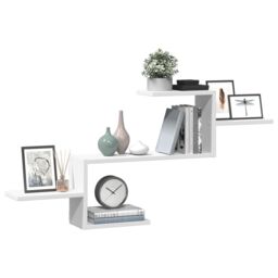 Berkfield Home Wall Shelf White 104x15x49 cm Engineered Wood - Size: 104 x 15 x 49 cm - thumbnail 3