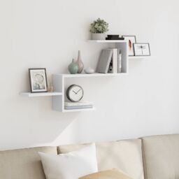 Berkfield Home Wall Shelf White 104x15x49 cm Engineered Wood - Size: 104 x 15 x 49 cm