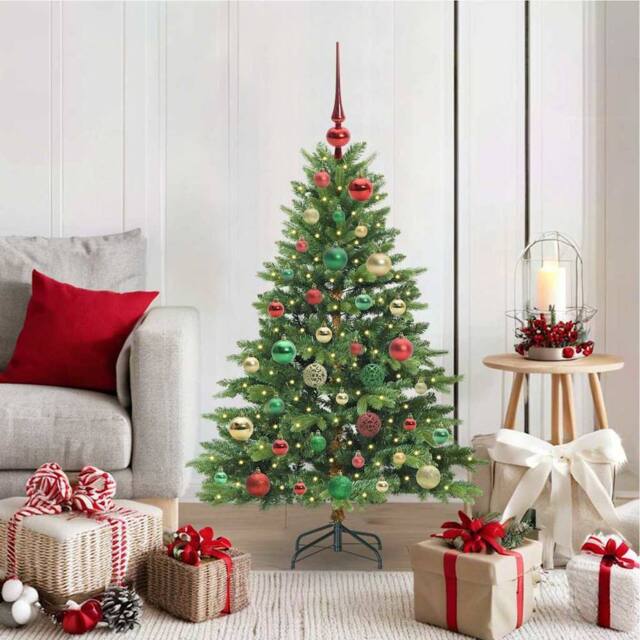 Berkfield Home Artificial Christmas Tree with 150 LEDs Green 120 cm PE & PVC - image 1