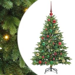 Berkfield Home Artificial Christmas Tree with 150 LEDs Green 120 cm PE & PVC - thumbnail 2