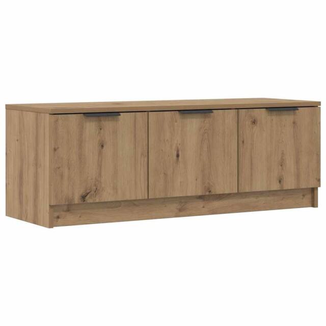 Berkfield Home TV Cabinet Artisan Oak 102x35x36.5 cm Engineered Wood in Brown - image 1