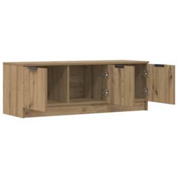 Berkfield Home TV Cabinet Artisan Oak 102x35x36.5 cm Engineered Wood in Brown - thumbnail 4