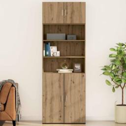 Berkfield Home Wall Cabinet Artisan oak 80 x 42.5 x 40 cm Engineered wood in Tan - thumbnail 2