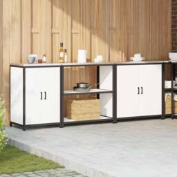 Berkfield Home with Shelf Other with Storage with Door 3 pcs White Cold-rolled steel - thumbnail 4