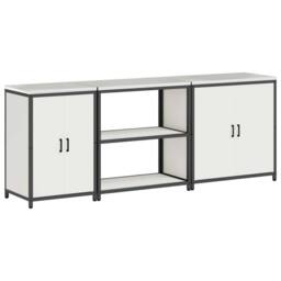 Berkfield Home with Shelf Other with Storage with Door 3 pcs White Cold-rolled steel - thumbnail 1