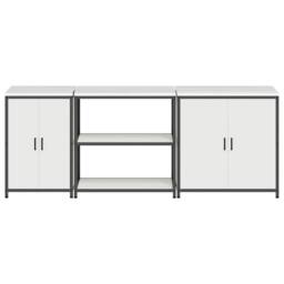 Berkfield Home with Shelf Other with Storage with Door 3 pcs White Cold-rolled steel - thumbnail 9