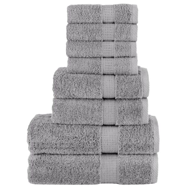 Berkfield Home 8 Piece Premium Towel Set SOLUND Grey 600 gsm - image 1