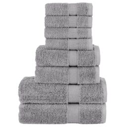 Berkfield Home 8 Piece Premium Towel Set SOLUND Grey 600 gsm - thumbnail 1