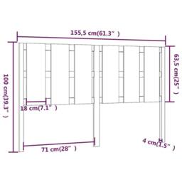 Berkfield Home Bed Headboard Honey Brown 155.5x4x100 cm Solid Wood Pine - thumbnail 6