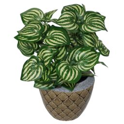 Leaf Artificial Foliage Plant Pot 40cm Watermelon Realistic House Plants Botanik in Green - thumbnail 1