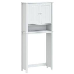 Berkfield Home Beautiful Washing Machine Cabinet BERG White 76x27x164.5 cm Solid Wood - thumbnail 3