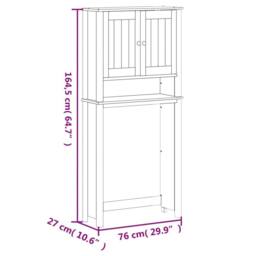 Berkfield Home Beautiful Washing Machine Cabinet BERG White 76x27x164.5 cm Solid Wood - thumbnail 8