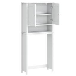 Berkfield Home Beautiful Washing Machine Cabinet BERG White 76x27x164.5 cm Solid Wood - thumbnail 4