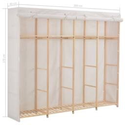 Berkfield Home Wardrobe White 200x40x170 cm Fabric - Size: 200 x 40 x 170 cm - thumbnail 6