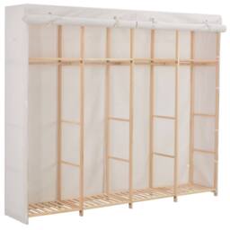 Berkfield Home Wardrobe White 200x40x170 cm Fabric - Size: 200 x 40 x 170 cm - thumbnail 2