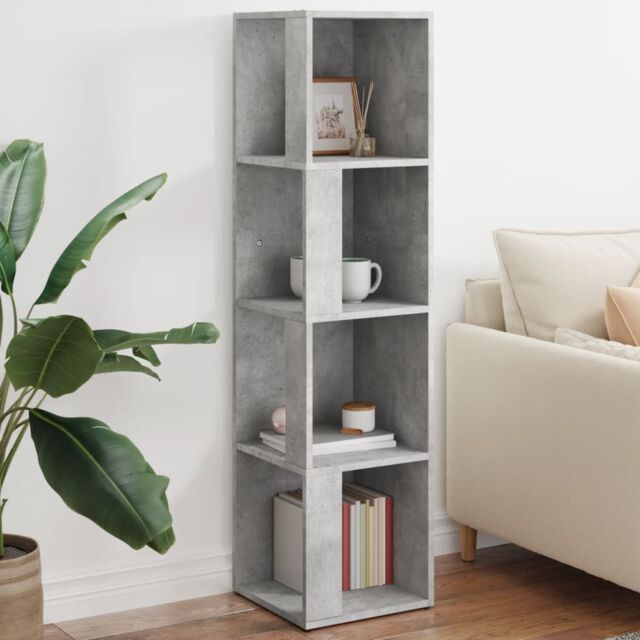 Berkfield Home Corner Cabinet Concrete Grey 33x33x132 cm Engineered Wood - Size: 33 x 33 x 132 cm - image 1