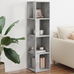 Berkfield Home Corner Cabinet Concrete Grey 33x33x132 cm Engineered Wood - Size: 33 x 33 x 132 cm - thumbnail 1