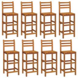 Berkfield Home 9 Piece Garden Bar Set Solid Wood Acacia in Brown - thumbnail 5