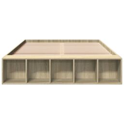 Berkfield Home Bed Frame without Mattress Sonoma Oak 120x200 cm in Brown - Size: Small Double - thumbnail 4