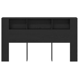 Berkfield Home Headboard Cabinet in Black Oak - 180x18.5x102.5 cm, Made from Engineered Wood - Size: 180x18.5x102.5 cm - thumbnail 6