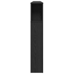 Berkfield Home Headboard Cabinet in Black Oak - 180x18.5x102.5 cm, Made from Engineered Wood - Size: 180x18.5x102.5 cm - thumbnail 7