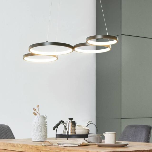Wyld and Coco Pendant Lamp - Black Aluminium Five-Ring Integrated LED - image 1