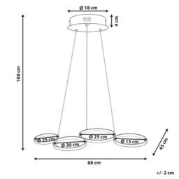 Wyld and Coco Pendant Lamp - Black Aluminium Five-Ring Integrated LED - thumbnail 3